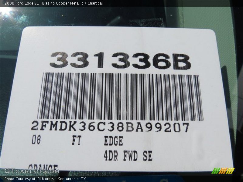 Blazing Copper Metallic / Charcoal 2008 Ford Edge SE