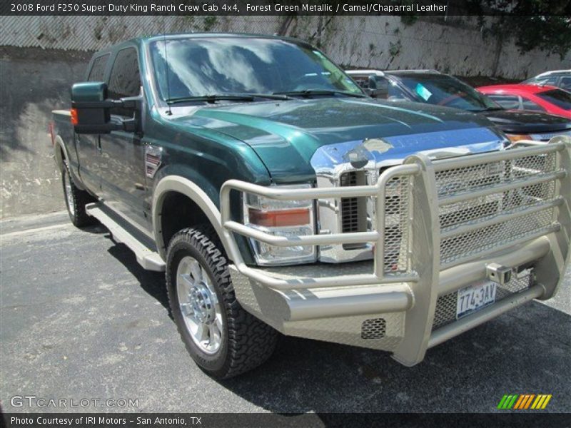 Forest Green Metallic / Camel/Chaparral Leather 2008 Ford F250 Super Duty King Ranch Crew Cab 4x4