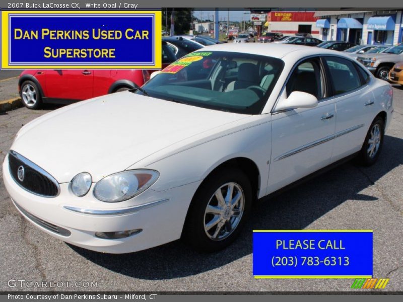 White Opal / Gray 2007 Buick LaCrosse CX