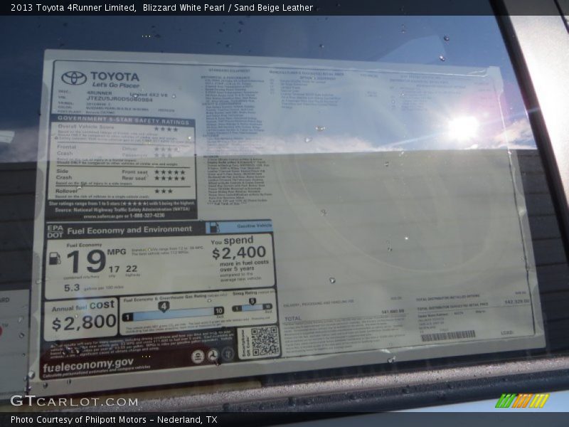 Blizzard White Pearl / Sand Beige Leather 2013 Toyota 4Runner Limited