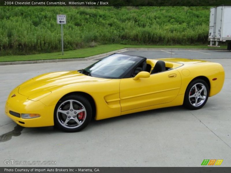 Millenium Yellow / Black 2004 Chevrolet Corvette Convertible