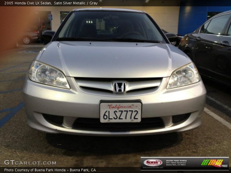 Satin Silver Metallic / Gray 2005 Honda Civic LX Sedan