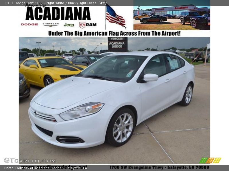 Bright White / Black/Light Diesel Gray 2013 Dodge Dart SXT