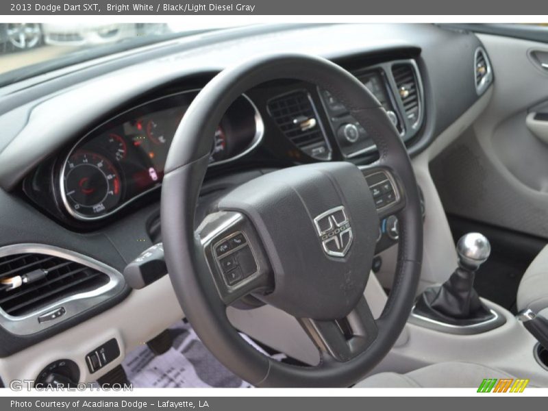 Bright White / Black/Light Diesel Gray 2013 Dodge Dart SXT