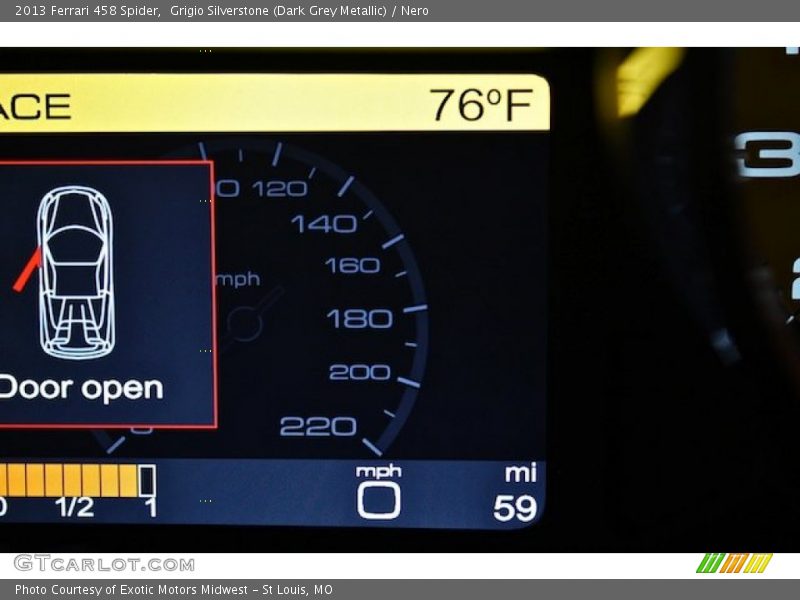 Grigio Silverstone (Dark Grey Metallic) / Nero 2013 Ferrari 458 Spider