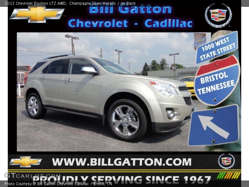 Champagne Silver Metallic / Jet Black 2013 Chevrolet Equinox LTZ AWD