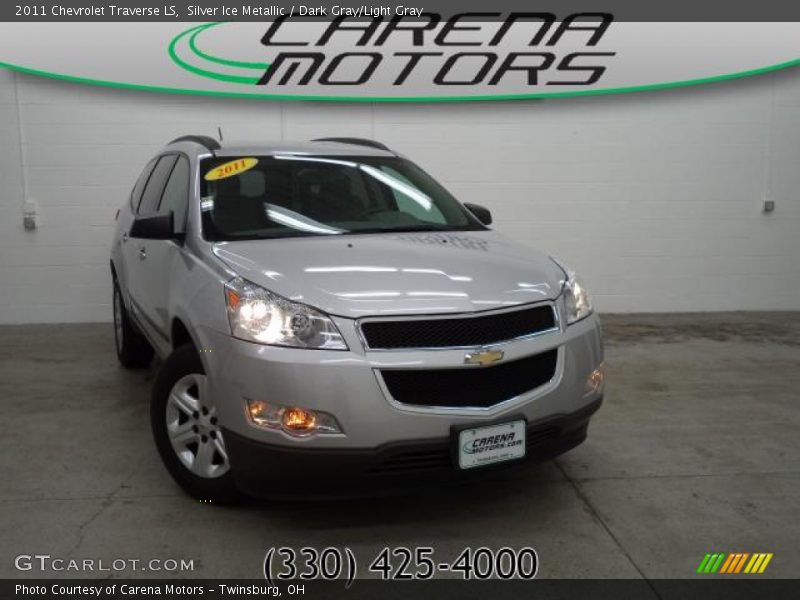Silver Ice Metallic / Dark Gray/Light Gray 2011 Chevrolet Traverse LS