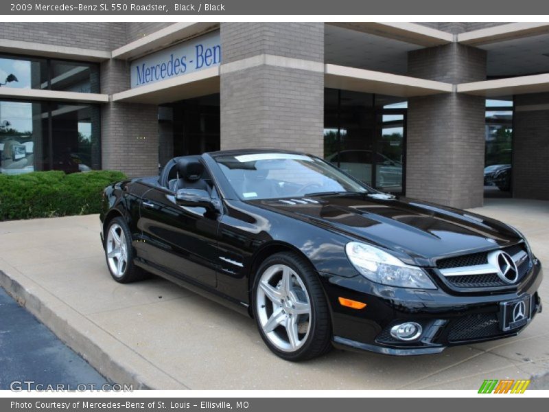 Black / Black 2009 Mercedes-Benz SL 550 Roadster