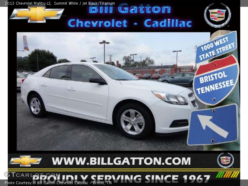 Summit White / Jet Black/Titanium 2013 Chevrolet Malibu LS