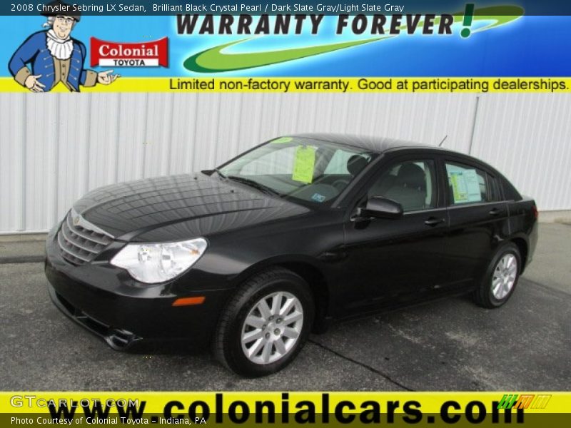 Brilliant Black Crystal Pearl / Dark Slate Gray/Light Slate Gray 2008 Chrysler Sebring LX Sedan