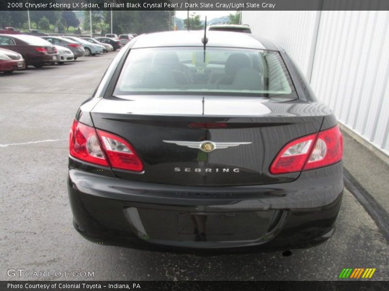 Brilliant Black Crystal Pearl / Dark Slate Gray/Light Slate Gray 2008 Chrysler Sebring LX Sedan