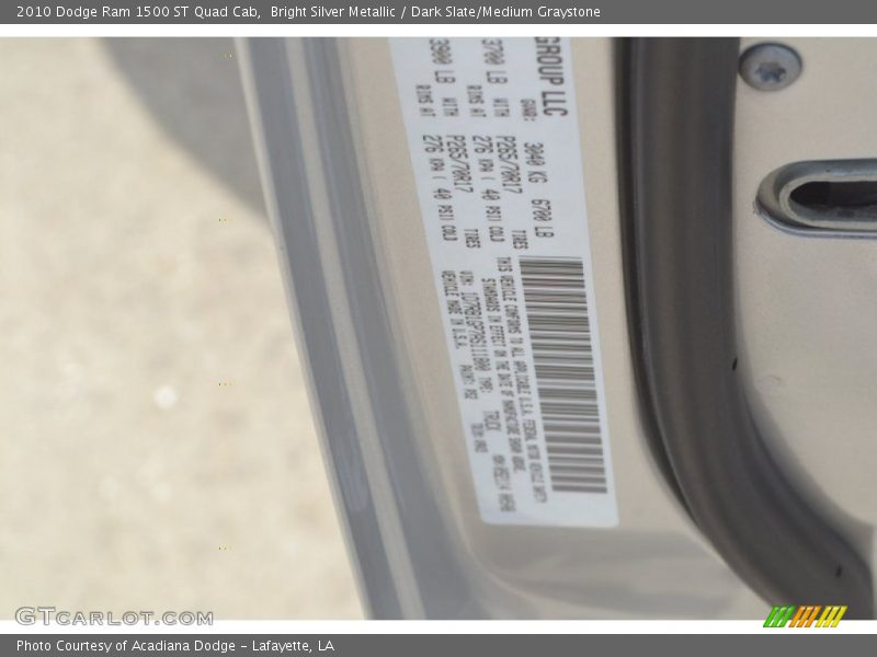Bright Silver Metallic / Dark Slate/Medium Graystone 2010 Dodge Ram 1500 ST Quad Cab