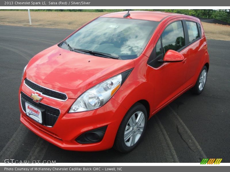 Salsa (Red) / Silver/Silver 2013 Chevrolet Spark LS