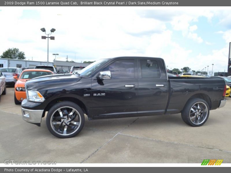 Brilliant Black Crystal Pearl / Dark Slate/Medium Graystone 2009 Dodge Ram 1500 Laramie Quad Cab
