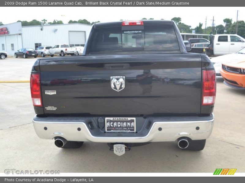 Brilliant Black Crystal Pearl / Dark Slate/Medium Graystone 2009 Dodge Ram 1500 Laramie Quad Cab