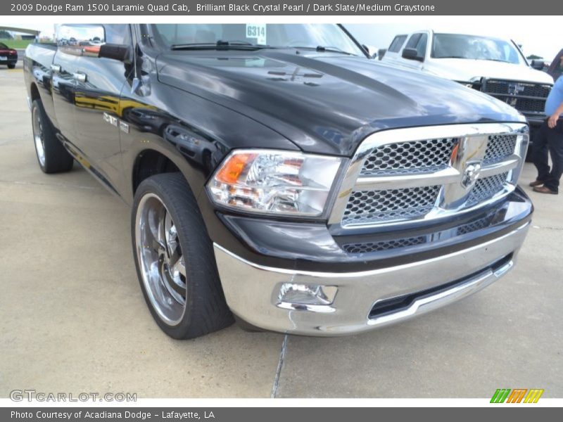 Brilliant Black Crystal Pearl / Dark Slate/Medium Graystone 2009 Dodge Ram 1500 Laramie Quad Cab