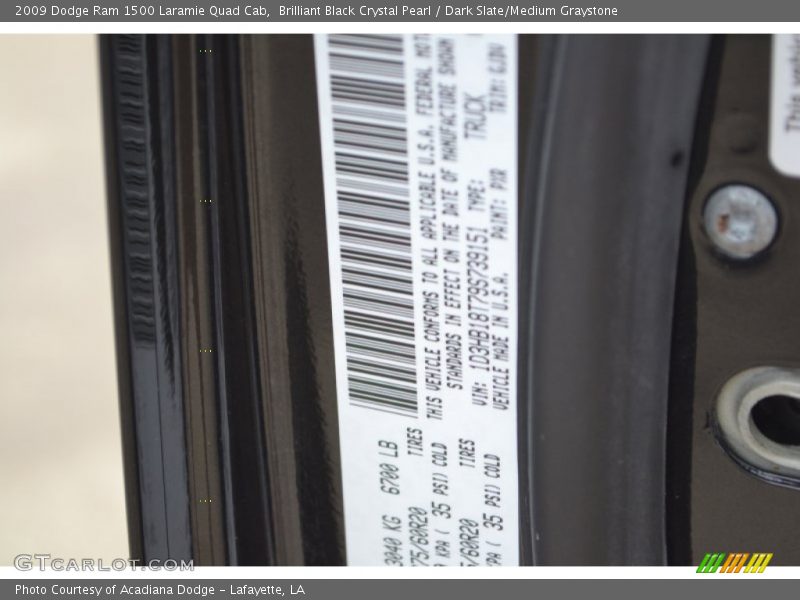 Brilliant Black Crystal Pearl / Dark Slate/Medium Graystone 2009 Dodge Ram 1500 Laramie Quad Cab
