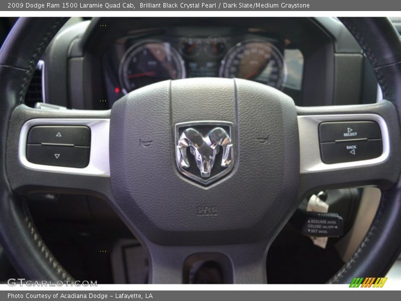 Brilliant Black Crystal Pearl / Dark Slate/Medium Graystone 2009 Dodge Ram 1500 Laramie Quad Cab