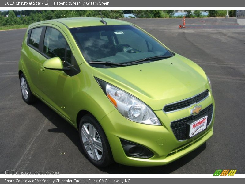Jalapeno (Green) / Green/Green 2013 Chevrolet Spark LS