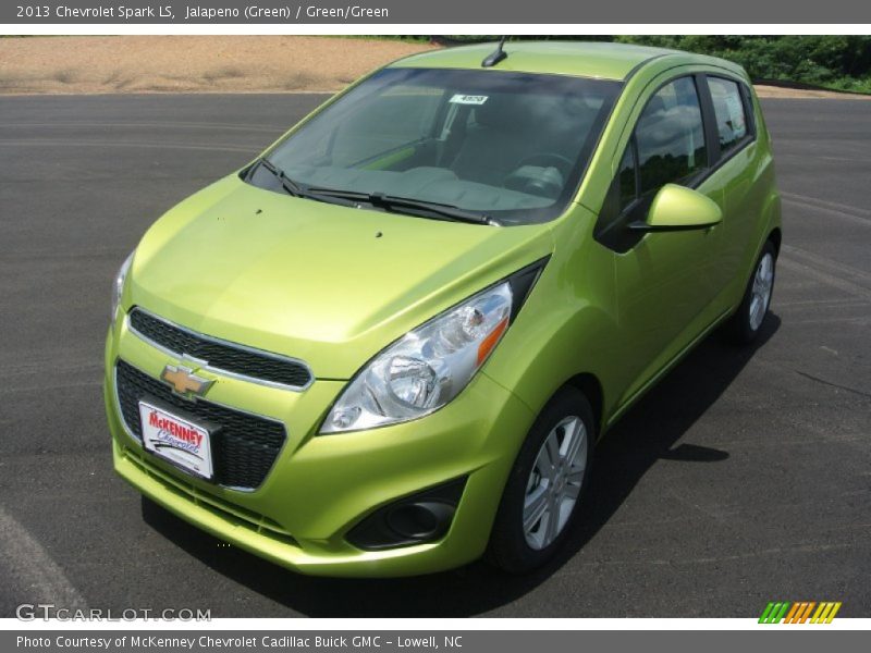 Jalapeno (Green) / Green/Green 2013 Chevrolet Spark LS
