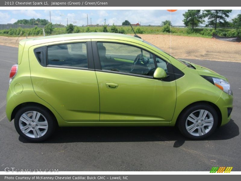 Jalapeno (Green) / Green/Green 2013 Chevrolet Spark LS