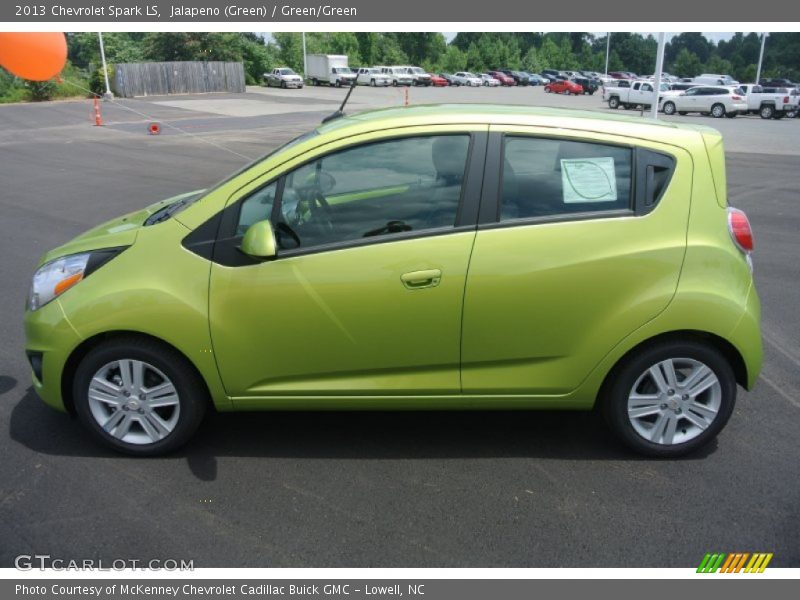 Jalapeno (Green) / Green/Green 2013 Chevrolet Spark LS