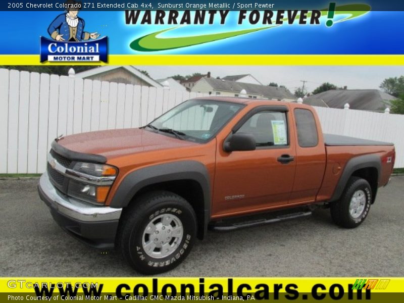 Sunburst Orange Metallic / Sport Pewter 2005 Chevrolet Colorado Z71 Extended Cab 4x4