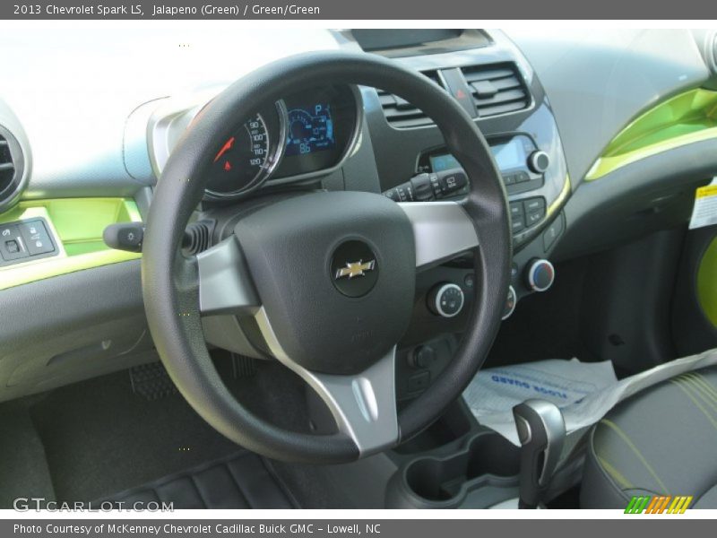 Jalapeno (Green) / Green/Green 2013 Chevrolet Spark LS