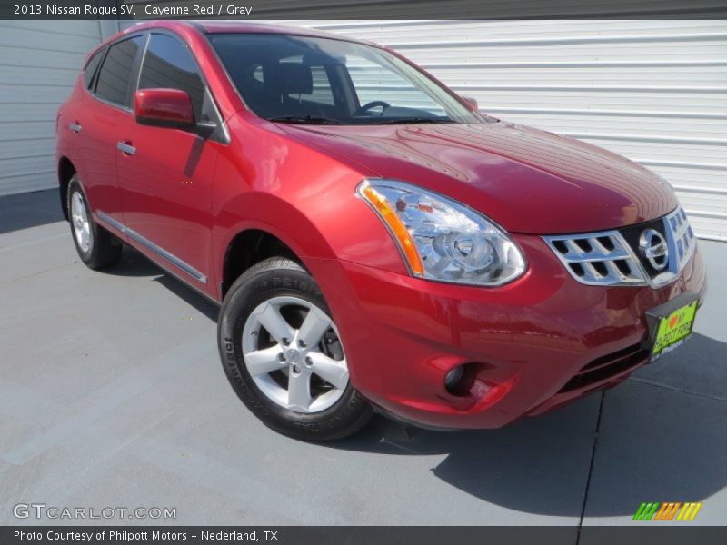 Cayenne Red / Gray 2013 Nissan Rogue SV