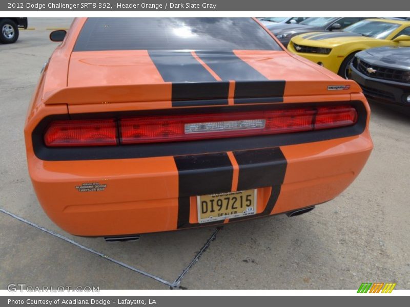 Header Orange / Dark Slate Gray 2012 Dodge Challenger SRT8 392