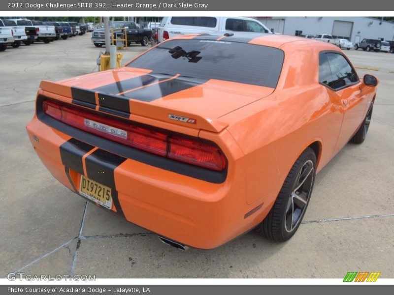 Header Orange / Dark Slate Gray 2012 Dodge Challenger SRT8 392