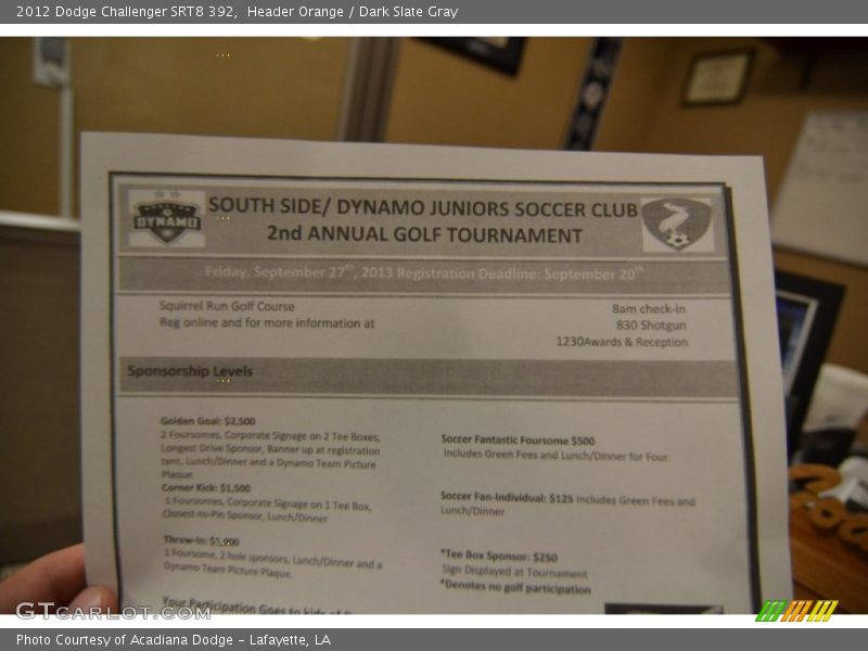 Header Orange / Dark Slate Gray 2012 Dodge Challenger SRT8 392