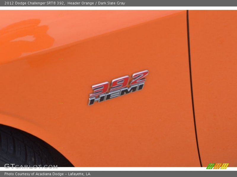 Header Orange / Dark Slate Gray 2012 Dodge Challenger SRT8 392