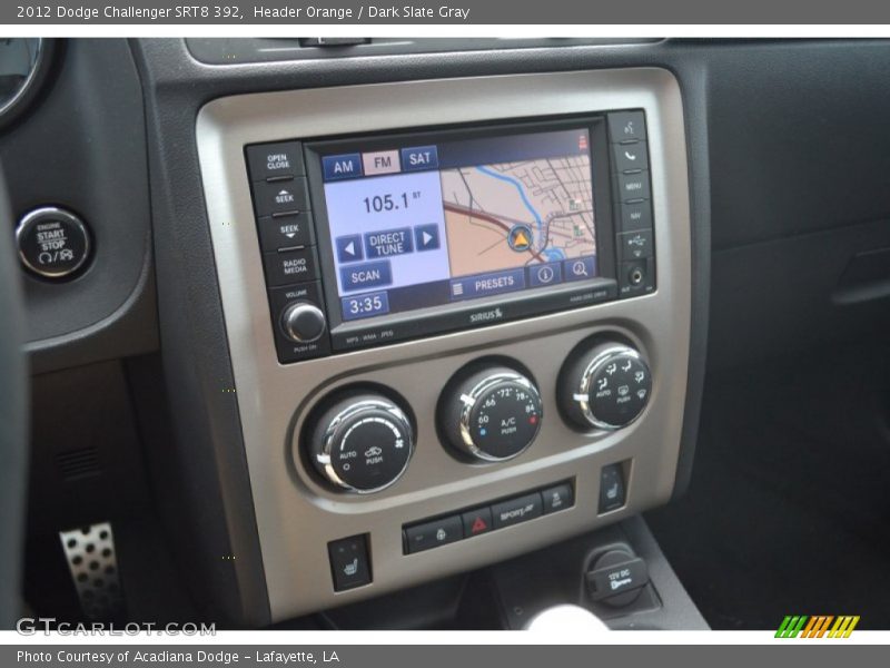 Header Orange / Dark Slate Gray 2012 Dodge Challenger SRT8 392