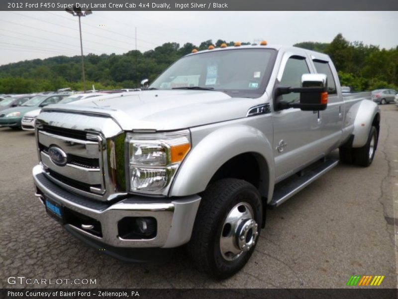 Ingot Silver / Black 2012 Ford F450 Super Duty Lariat Crew Cab 4x4 Dually