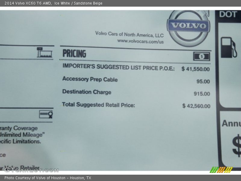 Ice White / Sandstone Beige 2014 Volvo XC60 T6 AWD