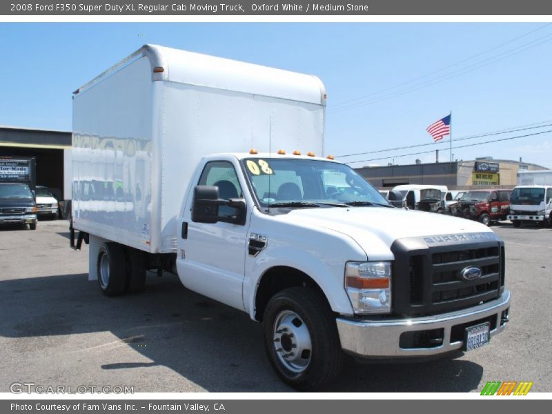 Oxford White / Medium Stone 2008 Ford F350 Super Duty XL Regular Cab Moving Truck