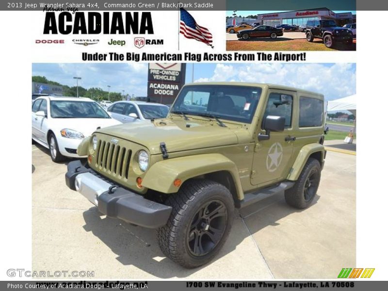 Commando Green / Black/Dark Saddle 2013 Jeep Wrangler Sahara 4x4