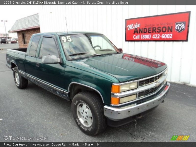 Forest Green Metallic / Beige 1995 Chevrolet C/K K1500 Silverado Extended Cab 4x4