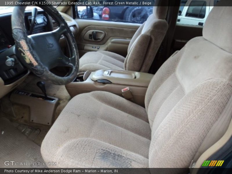Forest Green Metallic / Beige 1995 Chevrolet C/K K1500 Silverado Extended Cab 4x4