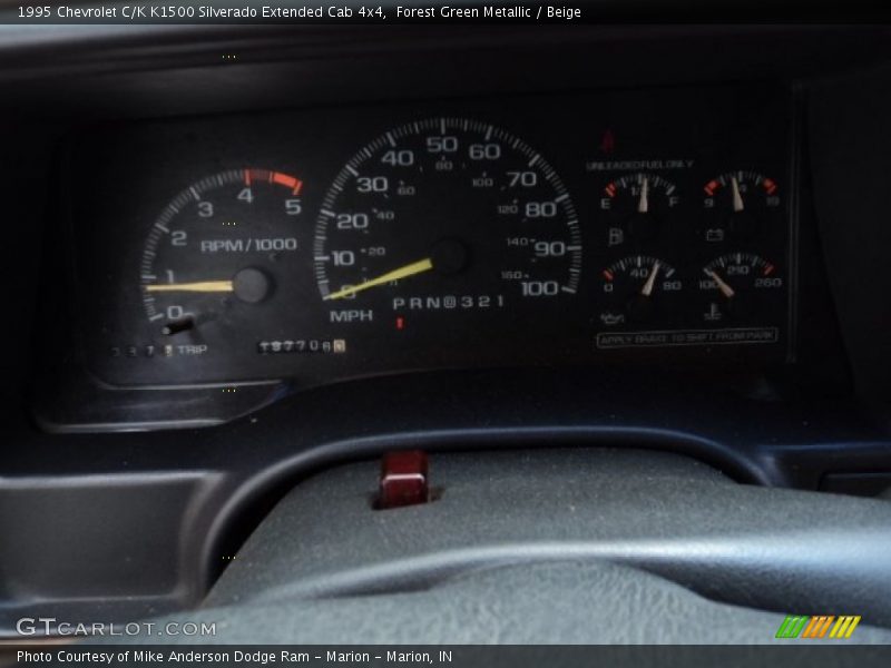 Forest Green Metallic / Beige 1995 Chevrolet C/K K1500 Silverado Extended Cab 4x4