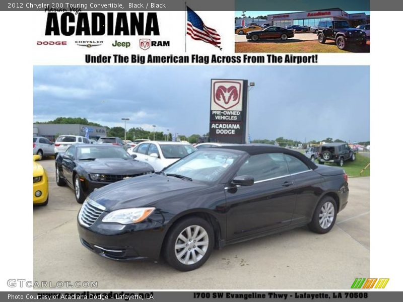 Black / Black 2012 Chrysler 200 Touring Convertible