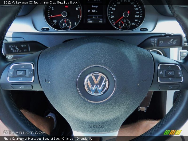 Iron Gray Metallic / Black 2012 Volkswagen CC Sport