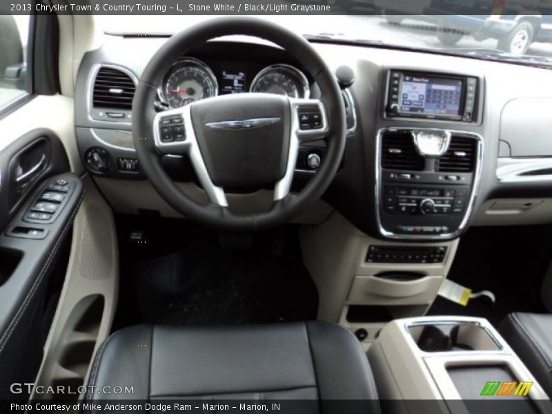 Stone White / Black/Light Graystone 2013 Chrysler Town & Country Touring - L