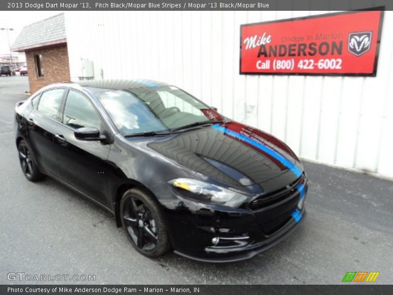 Pitch Black/Mopar Blue Stripes / Mopar '13 Black/Mopar Blue 2013 Dodge Dart Mopar '13