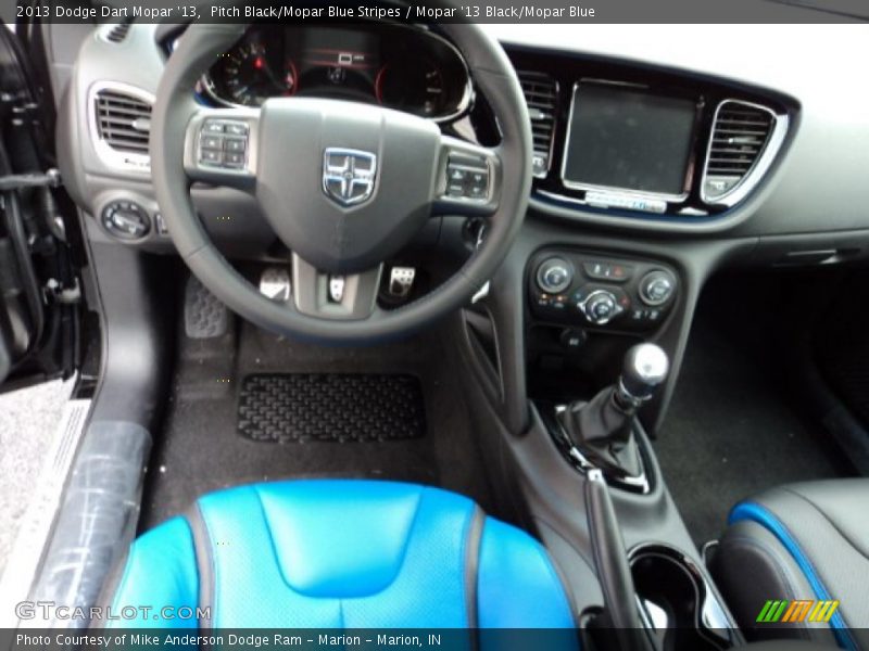 Pitch Black/Mopar Blue Stripes / Mopar '13 Black/Mopar Blue 2013 Dodge Dart Mopar '13