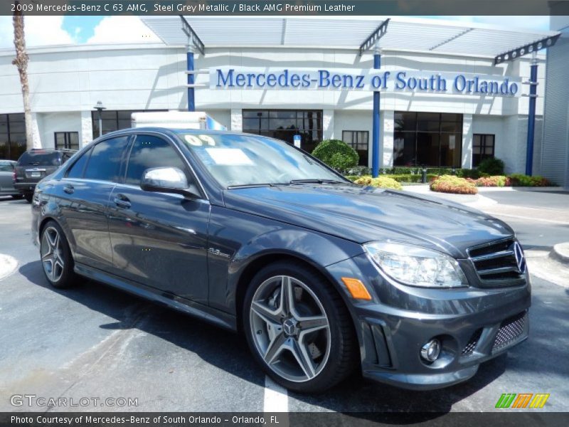 Steel Grey Metallic / Black AMG Premium Leather 2009 Mercedes-Benz C 63 AMG