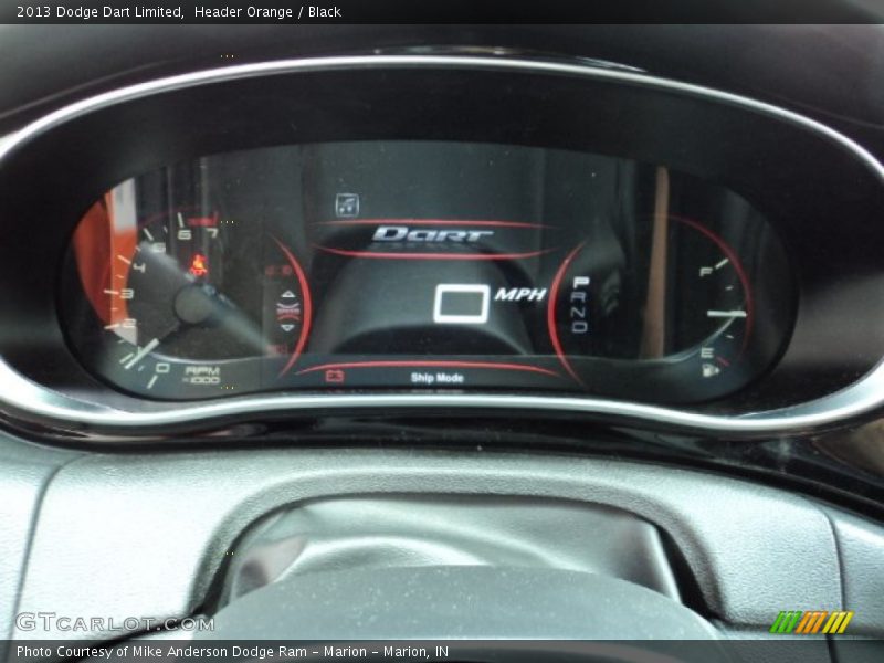 Header Orange / Black 2013 Dodge Dart Limited