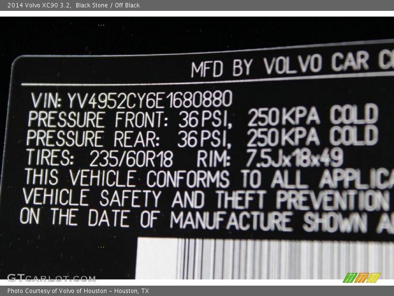 Black Stone / Off Black 2014 Volvo XC90 3.2