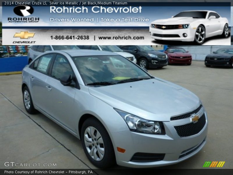 Silver Ice Metallic / Jet Black/Medium Titanium 2014 Chevrolet Cruze LS